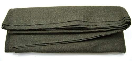 Military Surplus Lightweight Olive Green Wool Blend Blanket | Army Style Camping & Outdoor Blanket | Warm Durable Wool Mix Throw for Hiking, Bushcraft, Travel, Emergency & Survival Gear — view 3