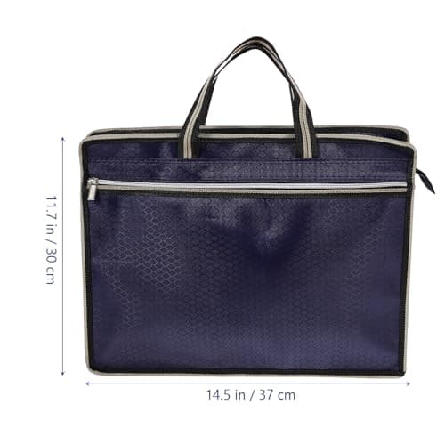 SEWOART Portable with Aluminum Alloy Zipper Oxford Cloth Document Bag Small File Pouch for Document and Magazine Storage, Multifunctional Office Folder Suitable for Students and Bank — view 2