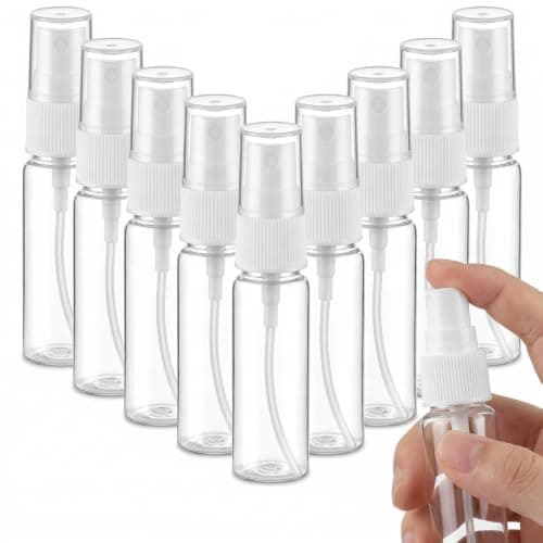 Lubentra 10 Pack Travel Bottles for Toiletries, 20ml Spray Bottles, Small Transparent Refillable Perfume Atomiser Empty Containers with Flip Caps for Body Spray, Toners, Rose Water, Cosmetics