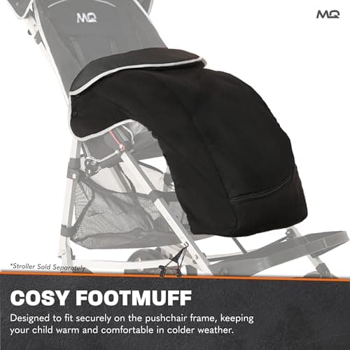 MobiQuip XL Pushchair Winter Accessories Pack - Sun Hood with Vision Panel, Rain Cover, Footmuff & Storage Basket - Official Add-Ons for MobiQuip Special Needs Buggy - Coordinates with Black Stroller — view 5