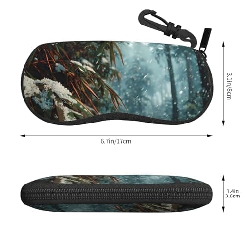 JZSLMJ Light and Portable Glasses Case with Unique Winter Bamboo Forest Print for Ideal Accessories for Travel — view 3