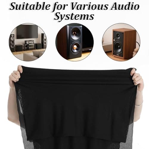 ADLABLD Speaker Fabric Black Speaker Grill Cloth, 67"x20" Speakers Grill Cloth Fabric 3D Mesh Acoustic Box Cover, Tulle Subwoofer Stereo Fabric' Replacement for Home and Automotive — view 2