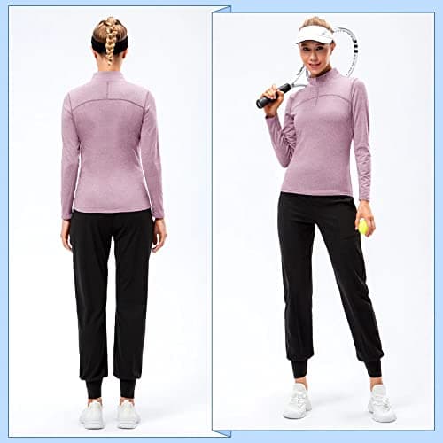 TERODACO Thermal Tops for Womens Half Zip Base Layer 12523 Pink M — view 2