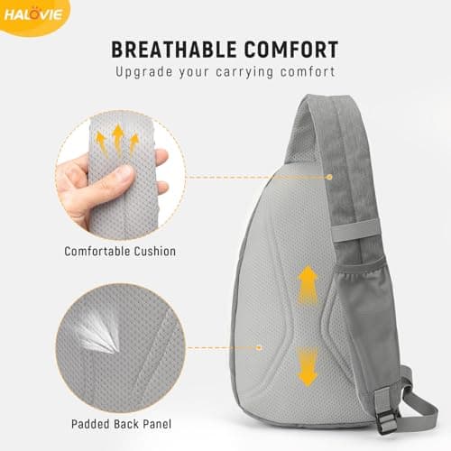 HALOVIE Anti Theft Sling Bag RFID Crossbody Bag Travel Sling Backpack Lightweight Shoulder Chest Bag for Hiking Walking — view 4