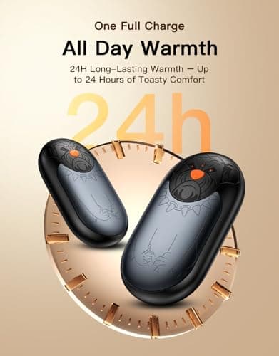 24 Hr Heating Hand Warmer Rechargeable 2 Pack | 6000mAh Electric Hand Warmers with 3 Heating Modes, USB Reusable Portable Pocket for Women Men Camping Hunting Golf(Grey) — view 3