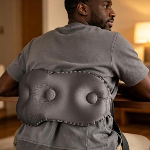 DXPETA Inflatable Car Seat Travel Cushion for Long-Haul Flights and Office Work, Portable Lumbar Support Pillow with Adjustable Air Valve, Two-Piece Grey Set — view 5