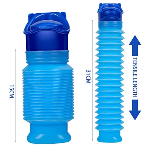 CUNQN Emergency Toilet Shrinkable Urinal Portable Mobile Toilet 750ML Urine Pee Bottle for Camping Hiking Car Travel Traffic Jam Queuing — view 2