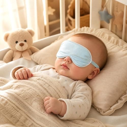 Beavorty 100% Silk Eye for Baby, Adjustable Sleep Blindfold for Infant Jaundice Phototherapys, Breathable Light Blocking Shade, Gentle Night Rest Cover for Boys Girls — view 5