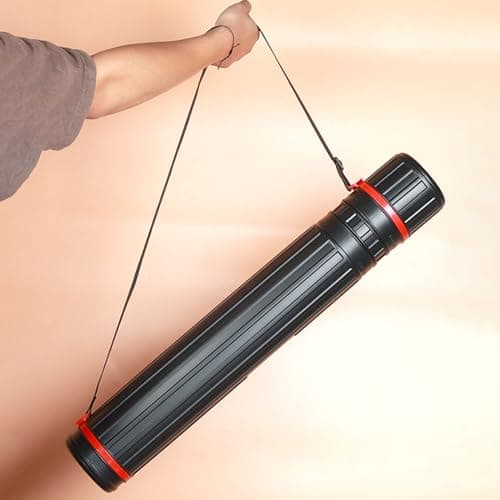 Telescopic Art Painting Travel Tube Expandable Poster and Document Storage Holder Case Tube Waterproof Telescopic Tube with Carrying Strap — view 3