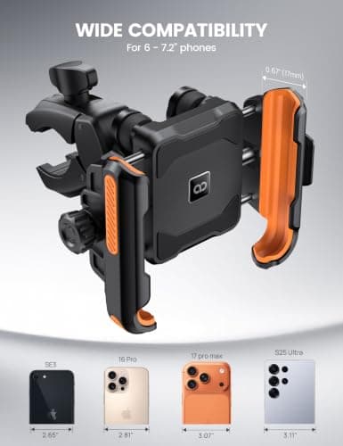 Lamicall Motorbike Phone Holder, [Camera Friendly] Bike Phone Holder Orange — view 5