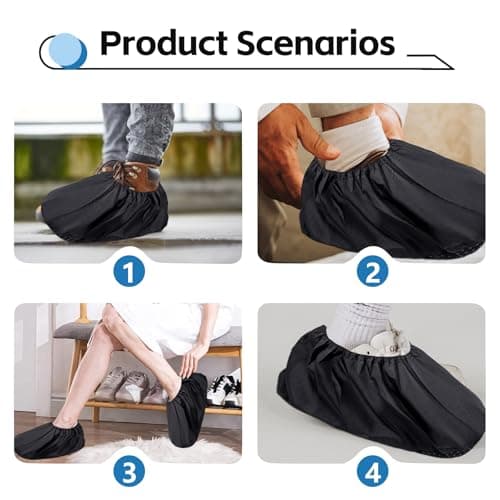 RFYTDCF 10 Pairs Shoe Covers Reusable, Non-Slip Shoe Protector Overshoes Dustproof Indoor Breathable Mesh Fabric Boot Covers for Carpet Floor Protection Household — view 3