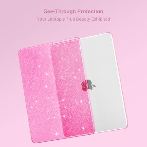 MOSISO Compatible with MacBook Neo Glitter Case 2026 13 inch, Bright Rose — view 5