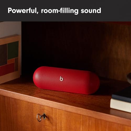 Beats Pill (Latest release)-Portable Bluetooth Speaker, Up to 24H Battery Life, Water Resistant, Bluetooth, Apple & Android Compatible, Seriously loud sound for home, outdoor & travel- Statement Red — view 2