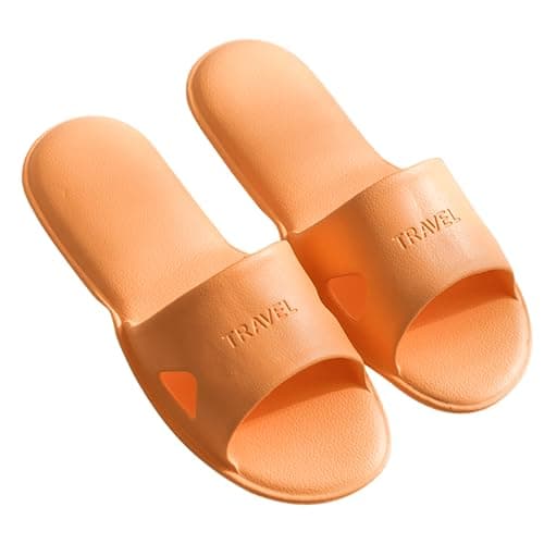 Cliont Travel Slippers Foldable Shower Slipper,Shower Slippers for Women Men,Anti-Slip Orange