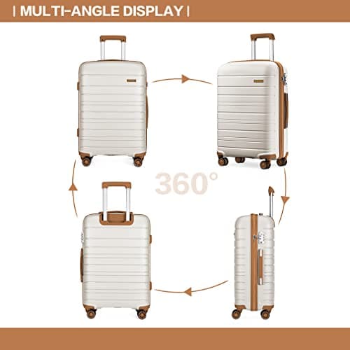 Kono Suitcase 28 Inch Polypropylene Large Check in Luggage (Cream White) — view 5