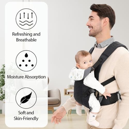 IULONEE Baby Carrier Newborn Holder Carriers Carry for Infant 3-15kg Black — view 6
