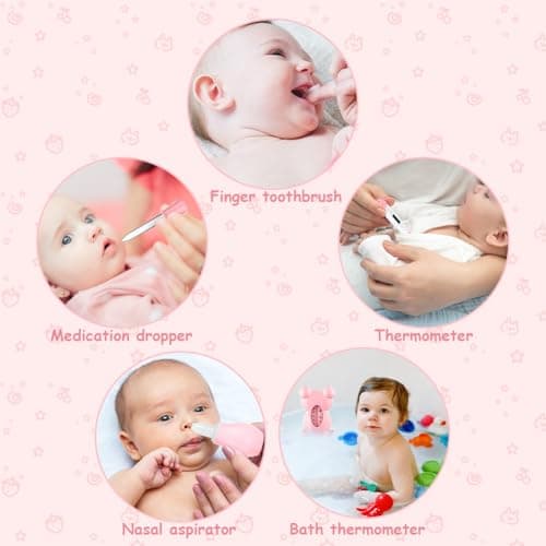 Flintronic 20 in 1 Baby Healthcare and Grooming Kit, Newborn Baby Care Accessories with Hair Brush, Comb, Nail Clippers, for Newborn Girls Boys — view 6
