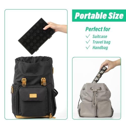 Yaklim Monthly Pill Box Organiser: Large Monthly Pill Organiser 4 Week Daily Pill Container with Dust-Proof Tablet Case - 28 Day Travel Medicine Dosette Box XL Copartments Vitamin Holder (Black) — view 5