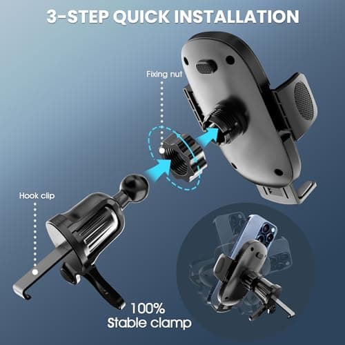 Besank Car Air Vent Phone Holder Fit for iPhone 17 Pro Max & All Smartphone — view 5