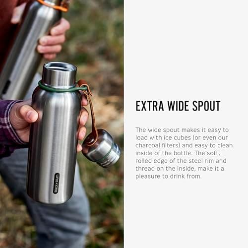 Black + Blum Insulated Wide Spout Water Bottle | Leak Proof | 500ml | Olive — view 5