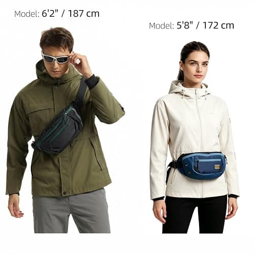 KalgoTeal Travel Bum Bag 3L, Crossbody Adjustable Strap, Padded Back, Water Repellent — view 3