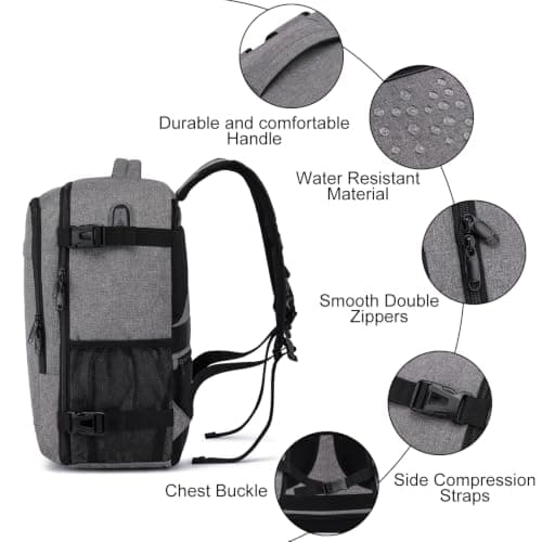 for New Ryanair Cabin Bags 40x30x20 Underseat Small Travel Backpack, Grey — view 6