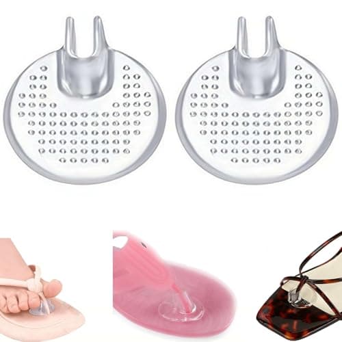 Silicone Toe Protectors for Flip Flops Clear Gel Thong Sandal Cushions Self Adhesive Invisible Anti Slip Foot Pads with Massage Dot Texture Reusable Washable Insoles (Particles)
