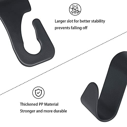URAQT Auto Hooks, 4 Pack Car Storage Hooks Back Seat Headrest Hanger, Universal Car Handbag Hooks, Multifunctional Heavy Duty Storage Hooks for Auto Backseat — view 4