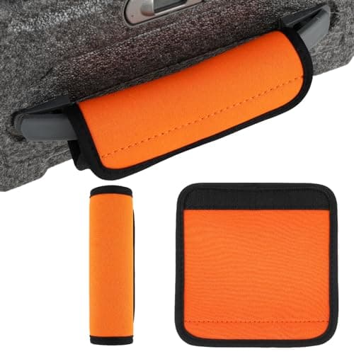 Yolev 2 Pack Luggage Handle Wraps for Suitcase, Bright Color Comfort Soft Handle Covers Suitcase Luggage Handle Wrap Luggage Tag Wraps Travel Accessories (Orange)
