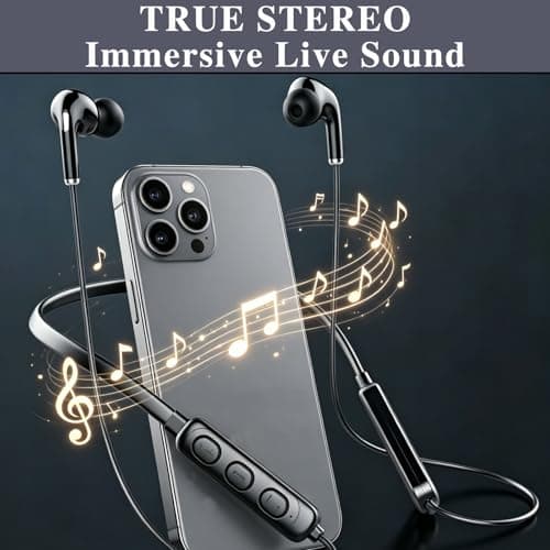 Ucfalfo Neckband Bluetooth Earphones, Neckband Earphone Wireless Bluetooth, Running Headphones IPX Waterproof Sweat Resistant Earbuds with Noise Cancelling, for Gym Cycling Home Office — view 6
