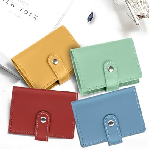 OSDUE Credit Card Holder for Women Men, Slim RFID Blocking Debit Card Wallet Soft PU Leather ID Bank Card Case with 26 Thickening Card Slots Travel Business Card Case (Red) — view 6