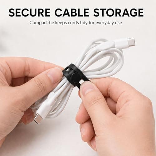 DCYQAIN 12Pcs Reusable Silicone Cable Ties, Multicolor Flexible Cord Organiser Clips, 8cm Cable Management for Earphone Charger USB Home Office & Travel — view 4