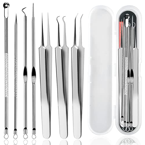 Rovelin Blackhead Remover Tool Kit, Stainless Steel Comedone Extractor Set