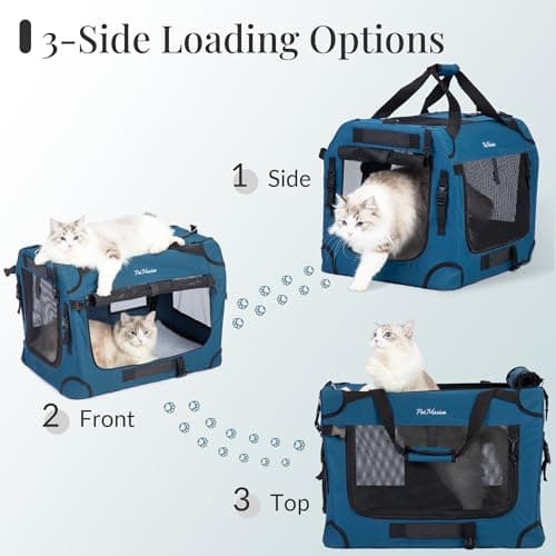 PetMasion Extra Large Rolling Cat Carrier with Wheels, Soft Sided Pet Dog Carrier on Wheels for Big Cat 20lbs+ 2 Cats, Car Travel Portable XL Wheeled Bag 25"x16.5"x20.5" — view 4