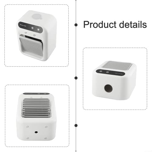 Feeshoppher Portable Air Conditioners Personal USB Rechargeable Cooler Fans with 1800mAh 2 Speeds 2 Mist Modes Quiet Operation Cooling Fan for Car Office Travel Home Use — view 4