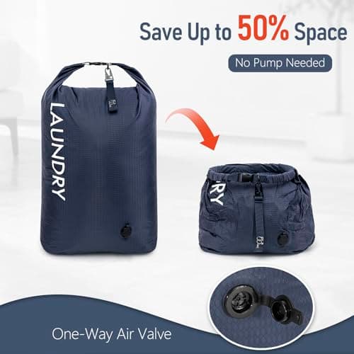 WiseBoy 2 Pack Travel Laundry Bag, Waterproof Compression Laundry Bags — view 5