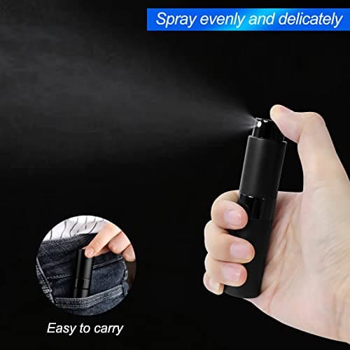 Redamancy Perfume Spray Bottle, 8ml Refillable Perfume Atomiser, Mini Portable Atomizer and Refill Pump for Outdoor Traveling, Vacation (Black) — view 6