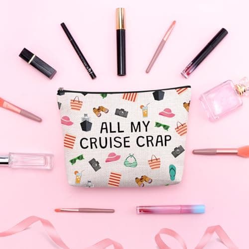 Cruise Makeup Bag Cruise Trip Vacation Gift Summer Vacation Travel Gift for Beach Life Cosmetic Bag Beach Lovers Summer Gifts for Bestie Sister Friends Birthday Graduation Present Toiletry Pouch — view 6