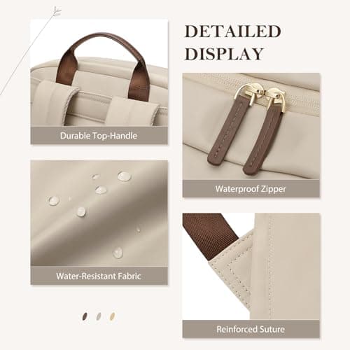 GOLF QUALITY Travel Backpack for Women Waterproof Carry On Bag Business Weekender Hiking Multilayer Laptop Bag,16 Inch, Upgrade-apricot, 16 Inch, Modern — view 6