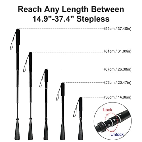 TriPro Shoe Horn Long Handled -38-95cm Telescopic Metal Shoe Horn Adjustable Length, Aluminum Alloy, Portable Long Handled Shoe Horn, Long Shoe Horns For Men Long Handled For Seniors Men Women Kids — view 2