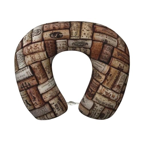 Wine Cork Memory Foam Travel Pillow Removable Case Sleeping Rest Cushion