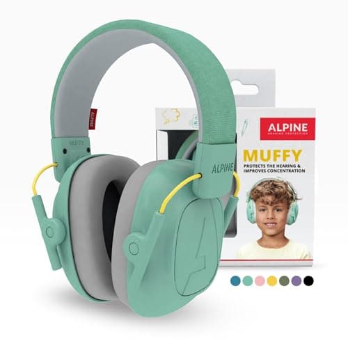 Alpine Muffy Kids Noise Reduction Earmuffs - 5-16 y - Ear Defender - Mint