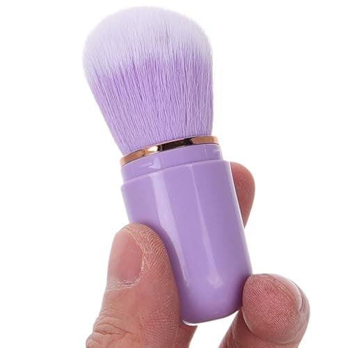 DOITOOL Mini Retractable Blush Brush for Travel, Portable Makeup Brush with Skin Friendly Nylon Bristles and Precision Application, Small Lavender Plastic Handle for On-the-go Use — view 3