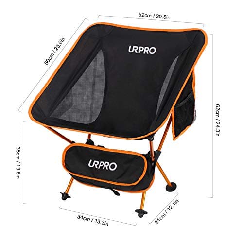 URPRO Camping Outdoor Chair Ultralight Portable Folding Include Carry Bag Heavy Duty 145 kgs Capacity Collapsible Beach Picnic — view 3