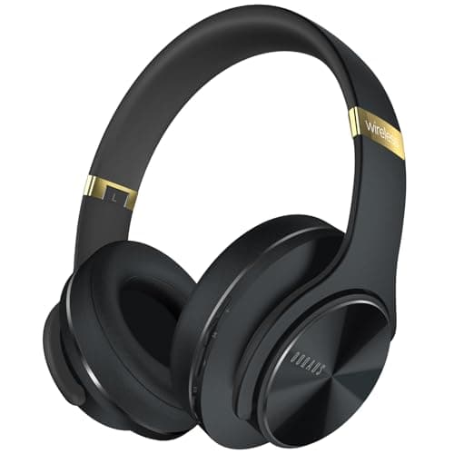 DOQAUS Bluetooth Headphones Over Ear, 90 Hrs Playtime, Bluetooth 5.3 Wireless Headphones, 3 EQ Modes, Foldable Hi-Fi Stereo Bass Headphones Wireless, Soft Earpads, Built-in Mic, for Phone PC Travel