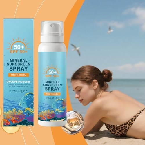 Mineral Sun Protection Spray 120ml, SPF 50+, Sunscreen for Face & Body, Natural Sun Protection, Lightweight & Non-Greasy Formula for Outdoor Activities, Travel-Ready (2 PCS) — view 2