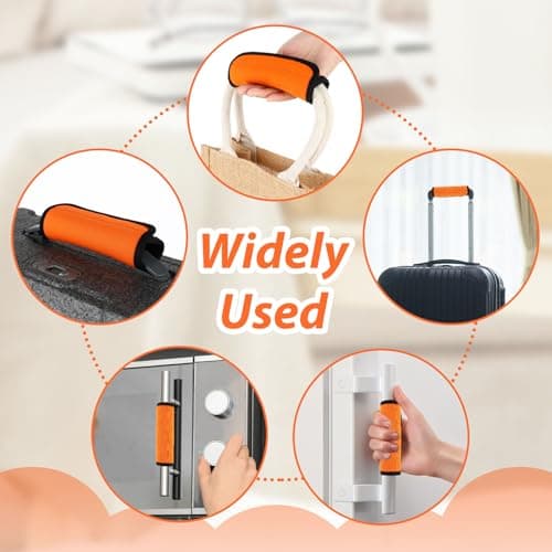 Yolev 2 Pack Luggage Handle Wraps for Suitcase, Bright Color Comfort Soft Handle Covers Suitcase Luggage Handle Wrap Luggage Tag Wraps Travel Accessories (Orange) — view 5