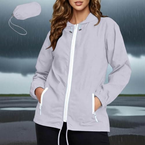 Lightweight Zip Up Hooded Jacket With Packable Design, Slim Casual Outdoor Layer For Travel And Hiking — view 2