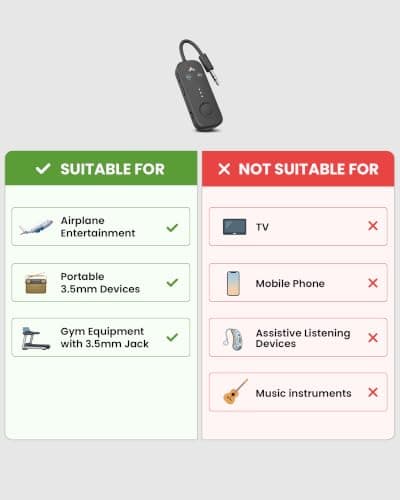 Avantree Relay - Airplane Bluetooth Adapter for 2 AirPods or Headphones — view 6