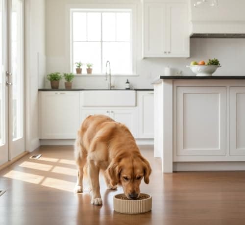Meghna Bamboo Dog Bowl with Ultra Grip Base – 750ml 16cm Medium Pet Bowl – Eco-Friendly Bamboo Fiber, Non-Slip Design & Easy Clean – Durable, Stylish & Sustainable Pet Feeding Bowl — view 6